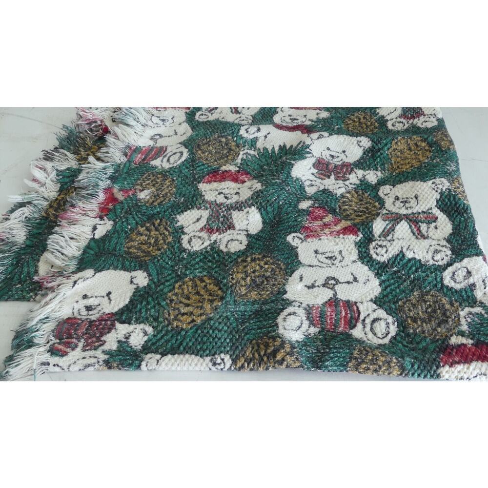 Texture Woven Printed Bear Cotton‎ Throw Jubilee Cute Christmas Blanket 44x54